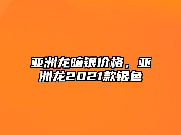 亞洲龍暗銀價(jià)格，亞洲龍2021款銀色