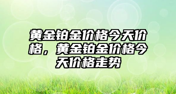 黃金鉑金價格今天價格，黃金鉑金價格今天價格走勢