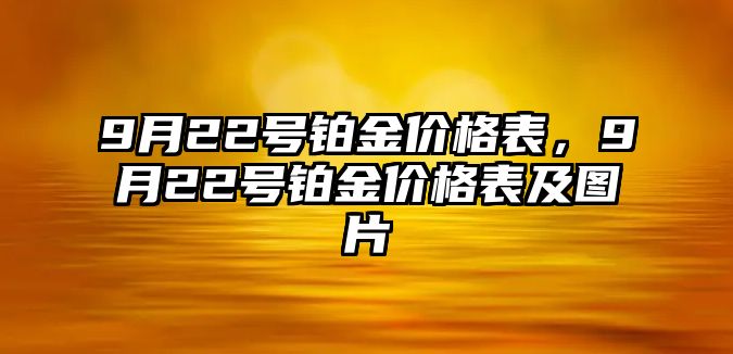 9月22號鉑金價格表，9月22號鉑金價格表及圖片