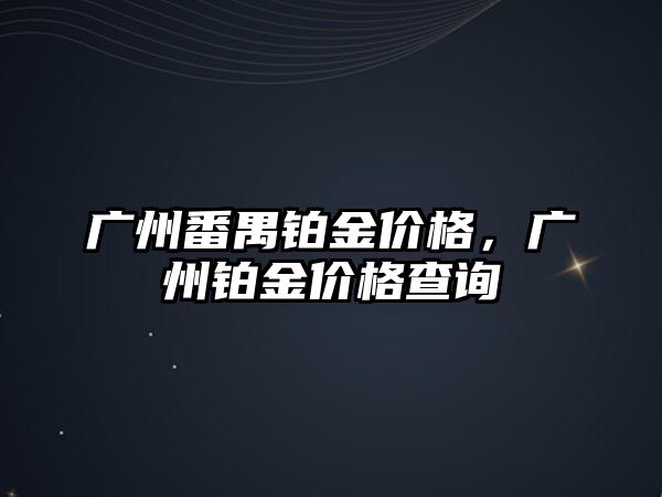 廣州番禺鉑金價格，廣州鉑金價格查詢