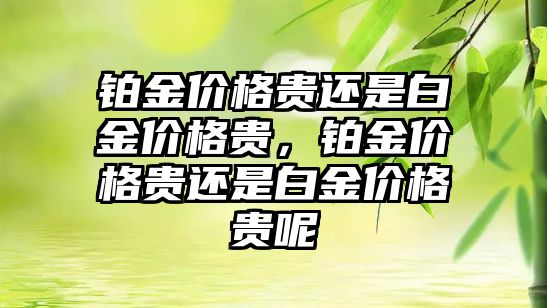 鉑金價格貴還是白金價格貴，鉑金價格貴還是白金價格貴呢