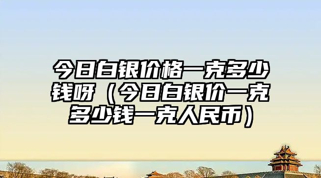 今日白銀價格一克多少錢呀（今日白銀價一克多少錢一克人民幣）