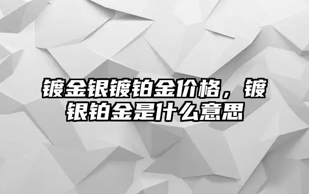 鍍金銀鍍鉑金價(jià)格，鍍銀鉑金是什么意思