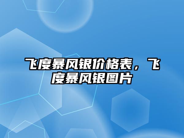 飛度暴風(fēng)銀價格表，飛度暴風(fēng)銀圖片