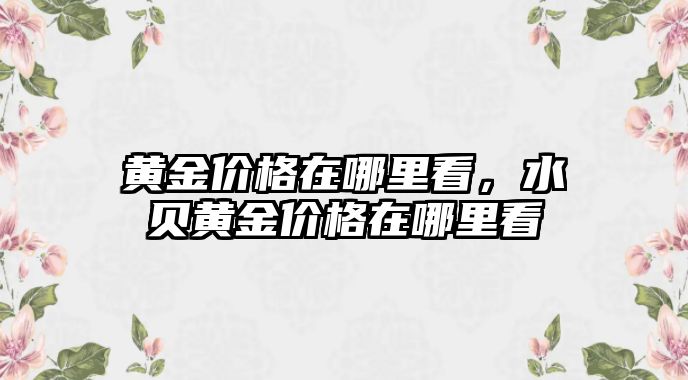 黃金價(jià)格在哪里看，水貝黃金價(jià)格在哪里看