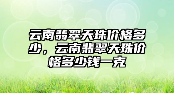 云南翡翠天珠價格多少，云南翡翠天珠價格多少錢一克