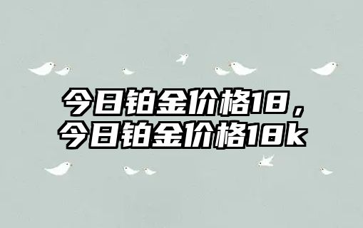 今日鉑金價格18，今日鉑金價格18k