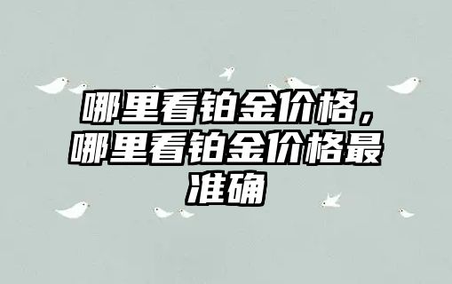 哪里看鉑金價格，哪里看鉑金價格最準(zhǔn)確