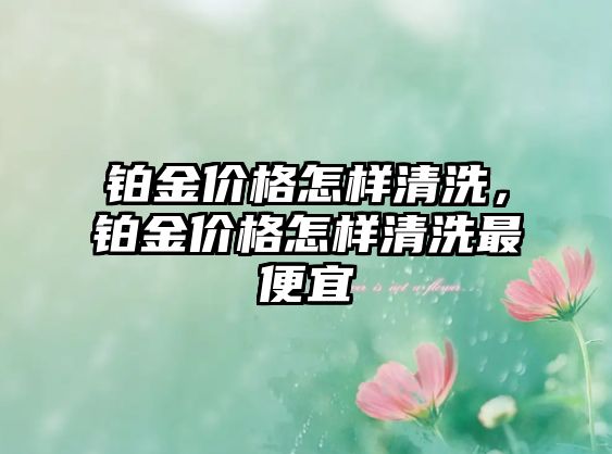 鉑金價格怎樣清洗，鉑金價格怎樣清洗最便宜