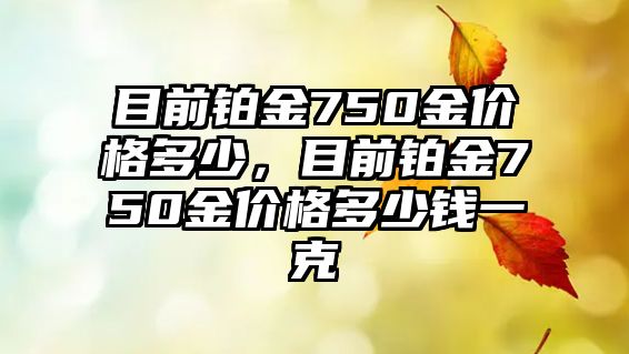 目前鉑金750金價格多少，目前鉑金750金價格多少錢一克