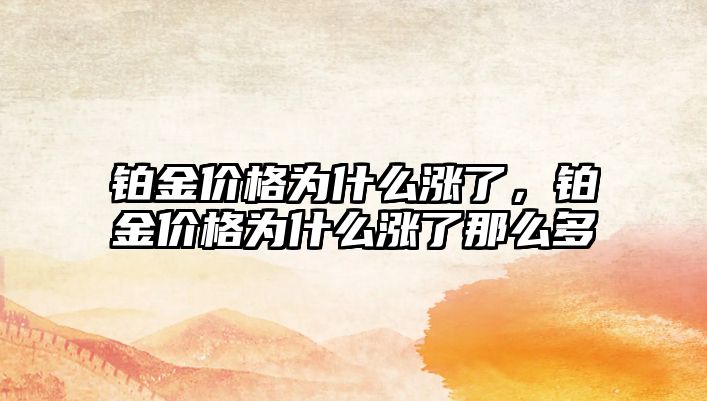 鉑金價(jià)格為什么漲了，鉑金價(jià)格為什么漲了那么多