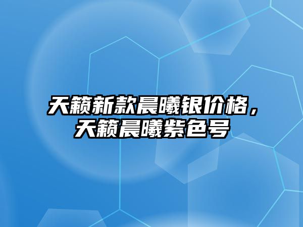 天籟新款晨曦銀價格，天籟晨曦紫色號