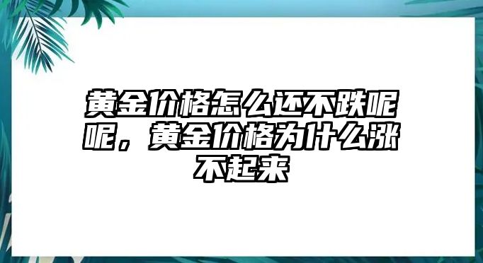 黃金價(jià)格怎么還不跌呢呢，黃金價(jià)格為什么漲不起來(lái)