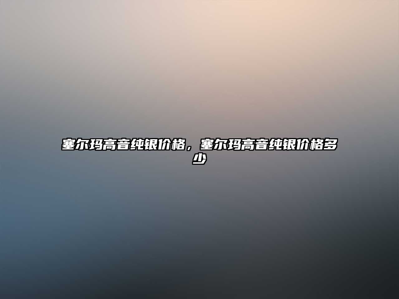 塞爾瑪高音純銀價格，塞爾瑪高音純銀價格多少