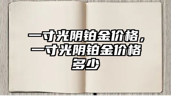 一寸光陰鉑金價格，一寸光陰鉑金價格多少