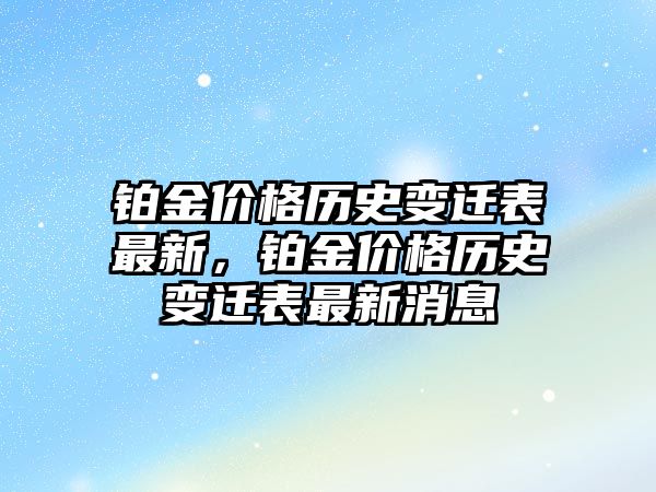 鉑金價(jià)格歷史變遷表最新，鉑金價(jià)格歷史變遷表最新消息