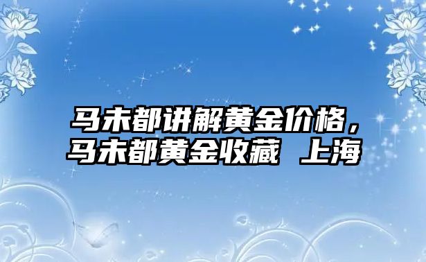 馬未都講解黃金價格，馬未都黃金收藏 上海