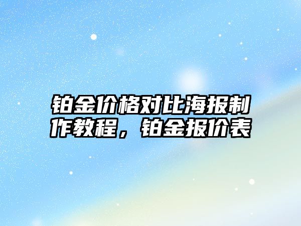 鉑金價格對比海報制作教程，鉑金報價表