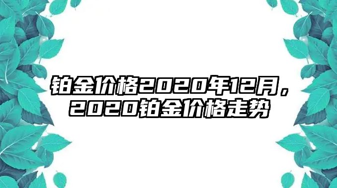 鉑金價(jià)格2020年12月，2020鉑金價(jià)格走勢(shì)