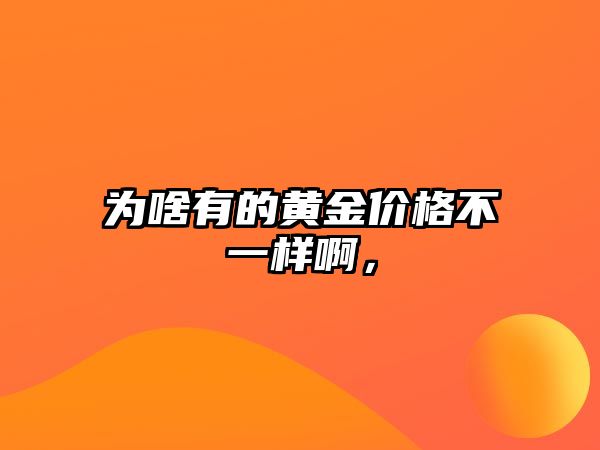 為啥有的黃金價(jià)格不一樣啊，