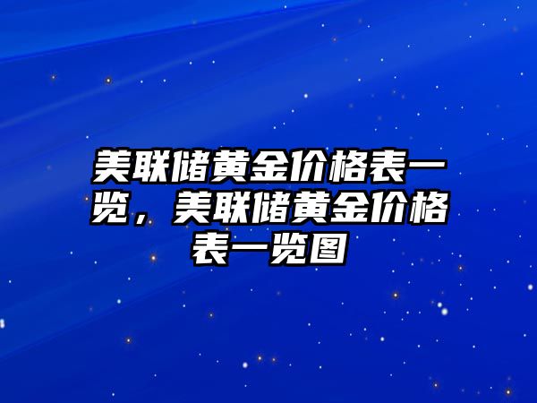 美聯儲黃金價格表一覽，美聯儲黃金價格表一覽圖