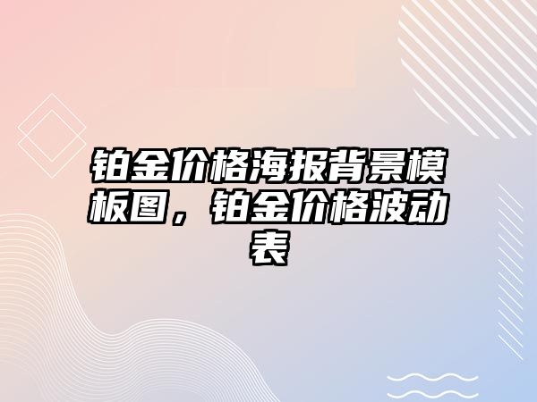 鉑金價格海報背景模板圖，鉑金價格波動表