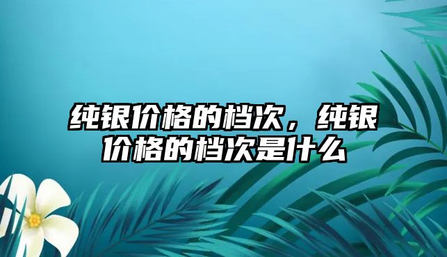 純銀價(jià)格的檔次，純銀價(jià)格的檔次是什么