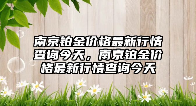 南京鉑金價(jià)格最新行情查詢今天，南京鉑金價(jià)格最新行情查詢今天