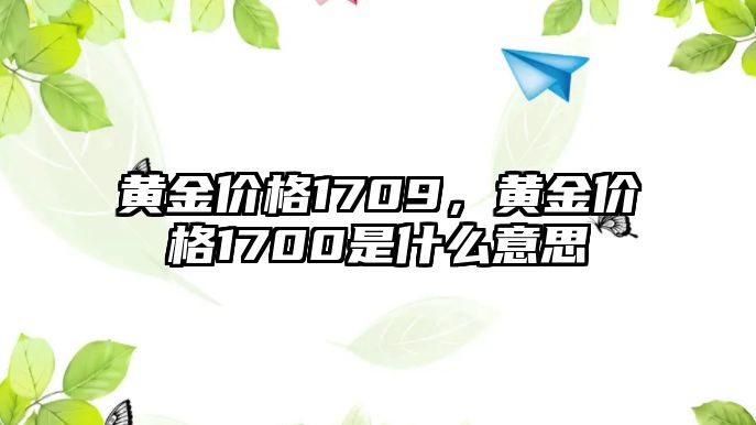 黃金價(jià)格1709，黃金價(jià)格1700是什么意思